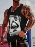 Ace of Spade Skull Card Workout Men's Tank Top