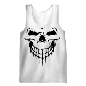 Black Dripping Skull Logo Workout Men's Tank Top