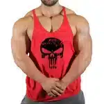 Black Grunge Skull Red Bodybuilding Men's Tank Top