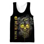 Black Yellow Death Skull Smoke Drip Men's Tank Top