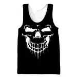 Black and White Dripping Skull Muscle Men's Tank Top