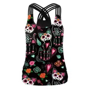 Day of the Dead Sugar Skull Cat Women's Tank Top