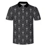 Elegant Skull Gothic Pattern Golf Men’s Polo Shirt