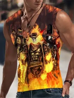 Fiery Bandits Trio Skeleton Gym Men's Tank Top