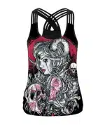 Gothic Horned Goddess Skull Women's Tank Top