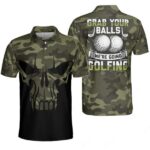 Grab Your Balls Camouflage Skull Men’s Polo Shirt