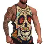 Halloween Sugar Skull Bodybuilding Men's Tank Top