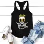 I Do What I Want Sunflower Skull Women's Tank Top