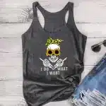 I Do What I Want Sunflower Skull Women's Tank Top