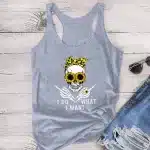 I Do What I Want Sunflower Skull Women's Tank Top