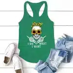 I Do What I Want Sunflower Skull Women's Tank Top