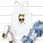 I Do What I Want Sunflower Skull Women's Tank Top