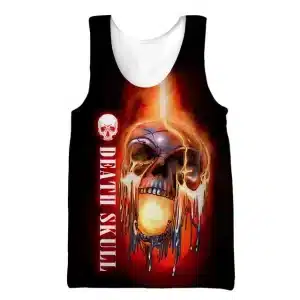 Inferno Flame Melting Death Skull Gym Men's Tank Top