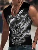 Kill 'Em All Skull Wings Black V-Neck Men's Tank Top