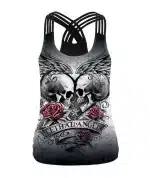 Lethal Angel Winged Skull Roses Women's Tank Top