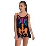 Neon Skeleton Spaghetti Strap Women's Tank Top