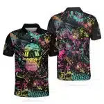 Neon Skull Splatter Graffiti Art Men’s Polo Shirt