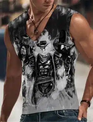 Noir Bandits Skeleton Outlaw Workout Men's Tank Top