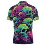 Psychedelic Neon Acid Skull Art Golf Men’s Polo Shirt