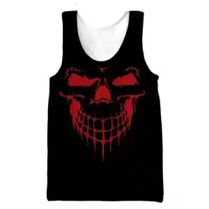 Red Dripping Skull Logo Bodybuilding Men's Tank Top