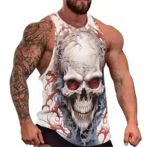 Red-Eyed Skull Bodybuilding Men's Tank Top