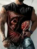 Rustic Grim Reaper Skeleton Cards Men's Tank Top