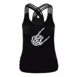 Skeleton Rock Hand Criss-Cross Women's Tank Top