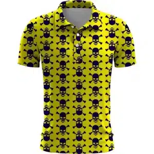 Skull Crossbones Pattern Golf Men’s Polo Shirt