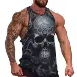 Steampunk Skull Intricate Gear Gym Men's Tank Top