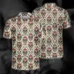 Sugar Skull Art Pattern Golf Men’s Polo Shirt