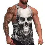 Swirling Smoke Skull Bodybuilding Men's Tank Top