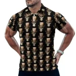 Top Hat Steampunk Skull Black Men’s Polo Shirt