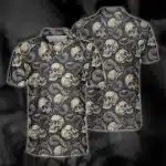 Venomous Serpents Skull Print Men’s Polo Shirt