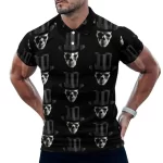 Vintage Top Hat Skull Art Black Men’s Polo Shirt