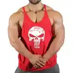 White Skull Red Racerback Workout Men's Tank Top