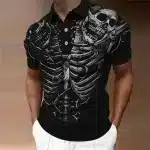 X-Ray Skeleton Ribcage Skull Golf Men’s Polo Shirt