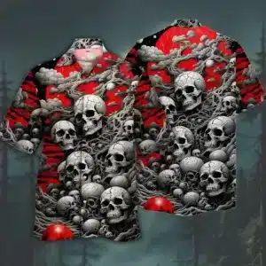 Apocalyptic Ash Skull Cloud Men’s Hawaiian Shirt