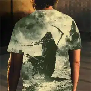 Apocalyptic Grim Reaper Skeleton Gloomy Men's T-Shirt