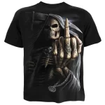 Badass Grim Reaper Middle Finger Black Men's T-Shirt