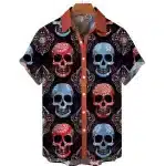 Bandana Paisley Skull Button Up Men’s Hawaiian Shirt