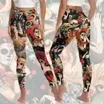 Baroque Lady Sugar Skull Floral Women’s Leggings