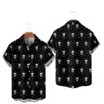 Black Skull Chain Pattern Men’s Hawaiian Shirt