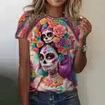 Blossom Beauty Undead Sugar Skull Women's T-Shirt