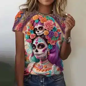 Blossom Beauty Undead Sugar Skull Women's T-Shirt