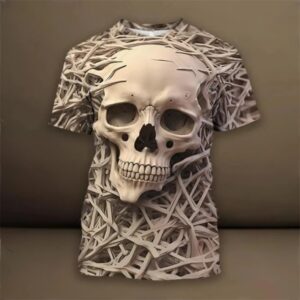 Bone Labyrinth Sculpted Skull Horror Men's T-Shirt