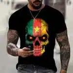 Cameroon Pride Colored Skull Men’s T-Shirt