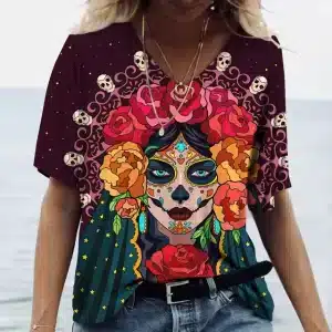 Celestial Skull Queen Cosmic Vibrant Women's T-Shirt