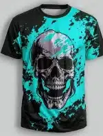 Classic Paint Splash Skull Short Sleeve Men’s T-Shirt