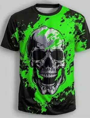 Classic Paint Splash Skull Short Sleeve Men’s T-Shirt