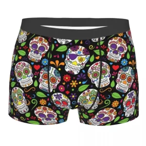 Colorful Calavera Skulls Fiesta Pattern Men’s Underwear